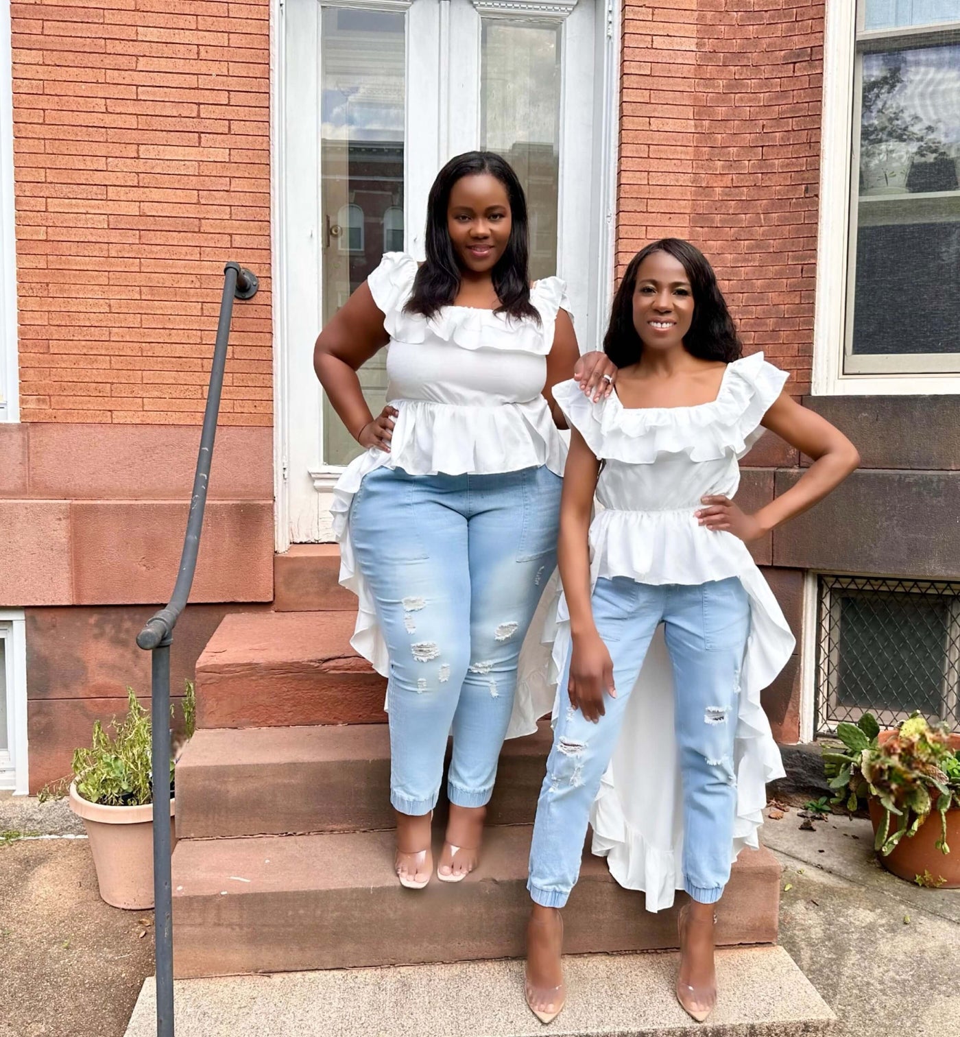 White Ruffle Long Tuxedo Shirt